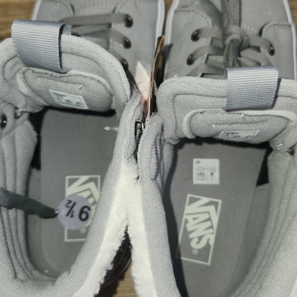 Vans Filmore High Top Sk8 Gray Suede & White Side Stripe Faux Sherpa Women 9.5 - Picture 6 of 11
